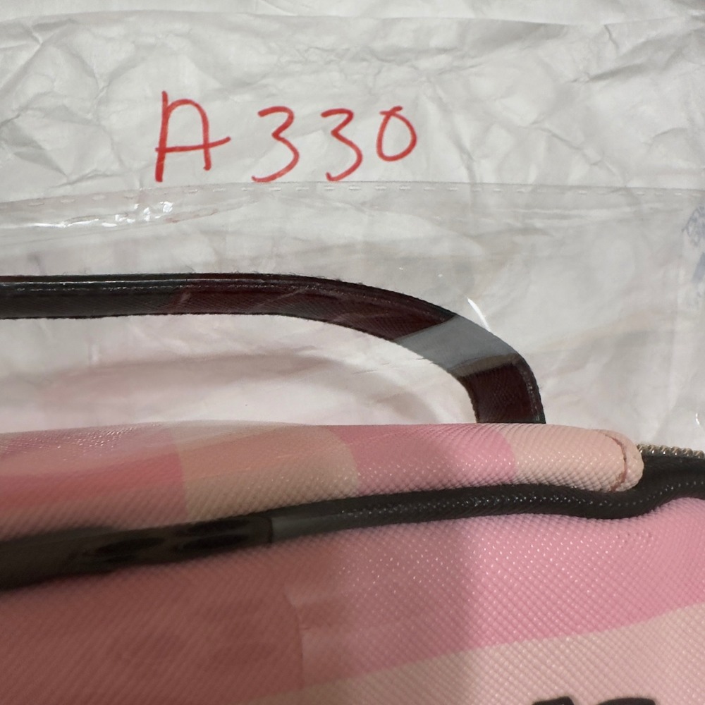 Victorias Secret Pink Striped Greetings From Tropical Makeup Travel Bag Case - Picture 8 of 9